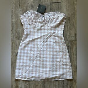 Le Lis Women's Checkered Strapless Mini Dress, Size Medium